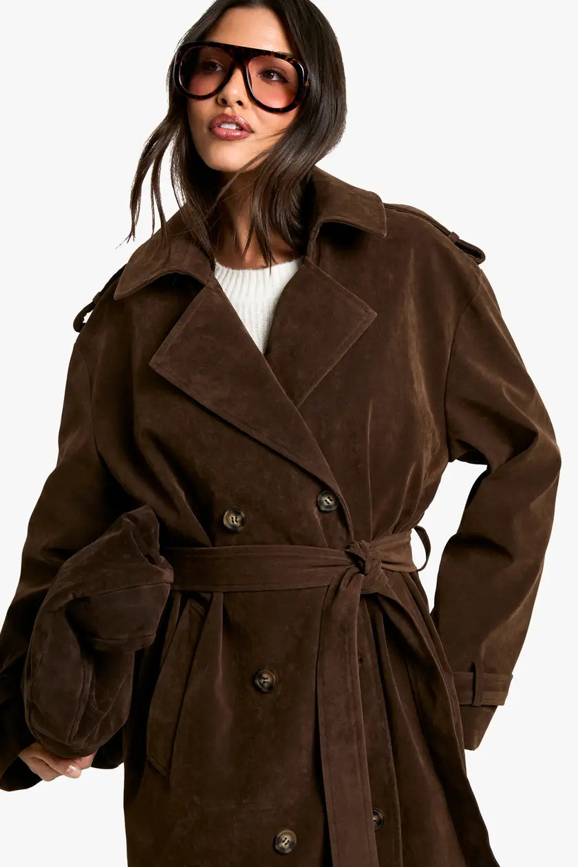 Vintage trenchcoat med mockautseende