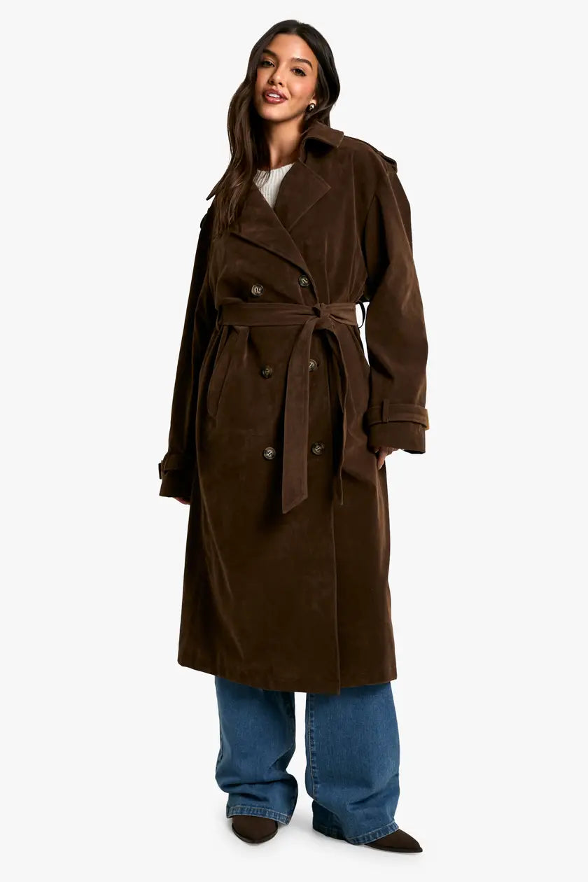 Vintage trenchcoat med mockautseende