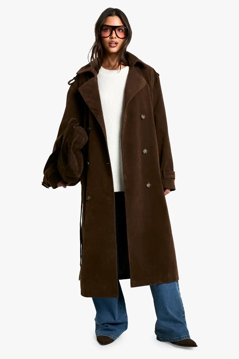 Vintage trenchcoat med mockautseende